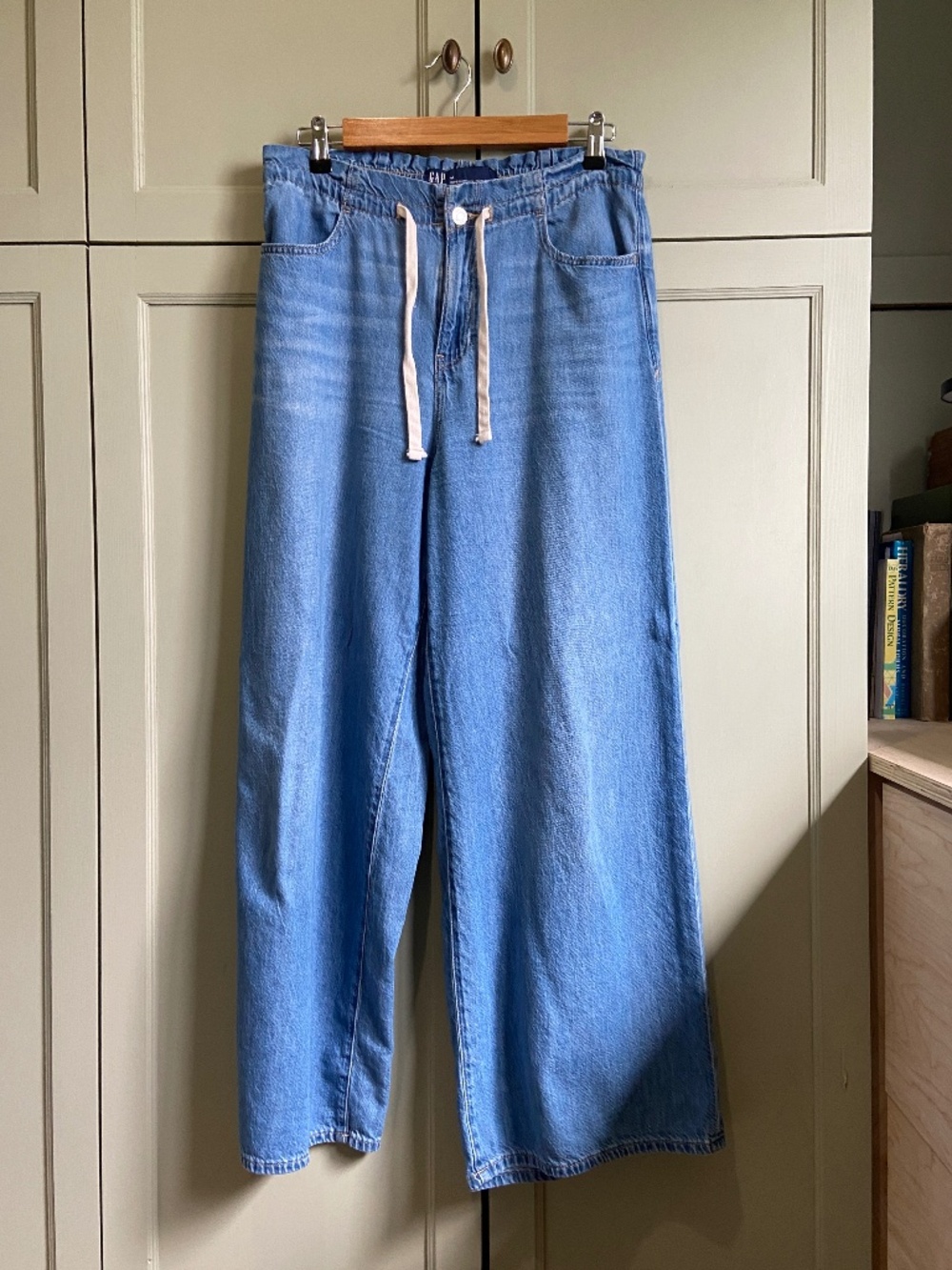 Gap Denim Lightweight Baggy Wide pants, palazzo style, adjustable drawstring